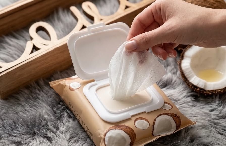 Lingettes démaquillantes noix de coco